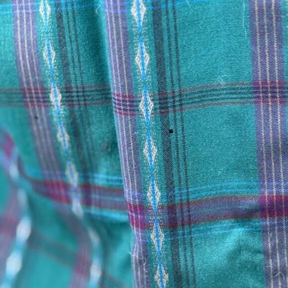 Vtg Teal Blue Purple Pendleton High Grade Western Wear Wool Shirt Pearl Snaps XL - Picture 8 of 9
